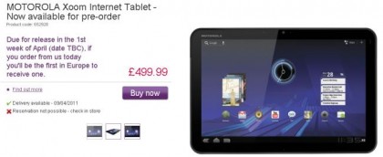 Xoom release date