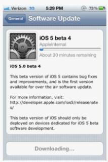 iOS 5 beta 4 download
