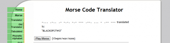 Black Ops 2 Morse Code